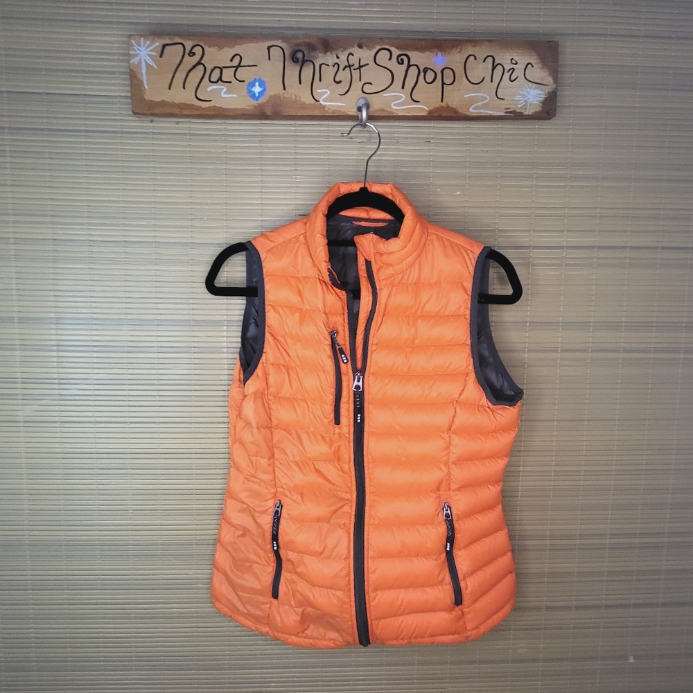 Elevate Women's Orange Whistler Light Down Vest Size Small Petite (Higher Logic)